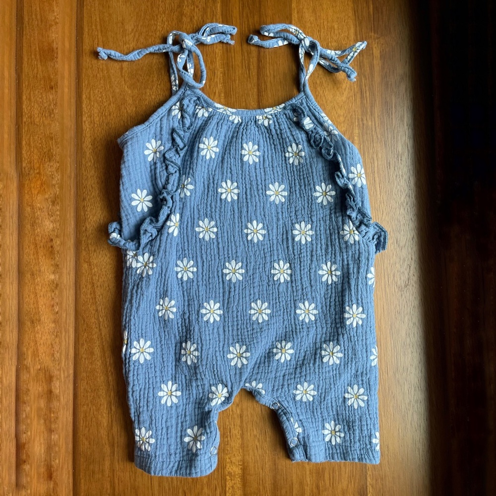 Toddler blue floral romper